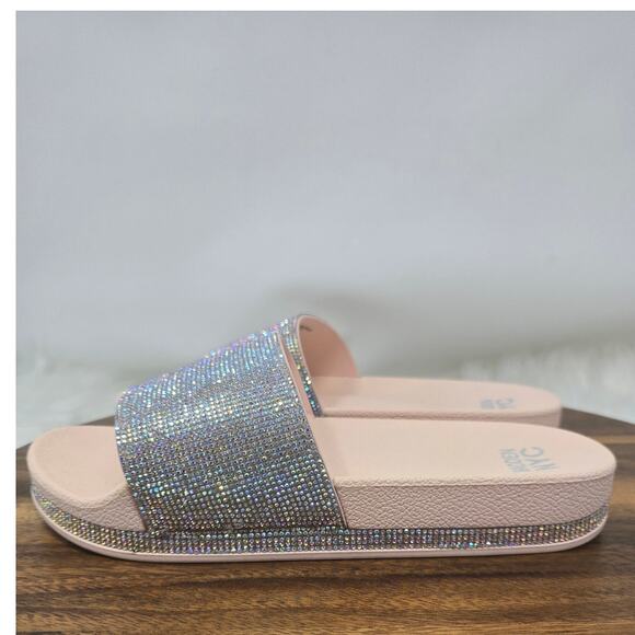Madden NYC Platform Pink Sparkle Bling Flip Flop Slide On Casual Women's 9.5 - Picture 3 of 8